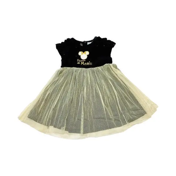 Disney Minnie Mouse Jurkje Velours Zwart/goud Maat 86 (24 Maanden - 86 Cm) thumbnail