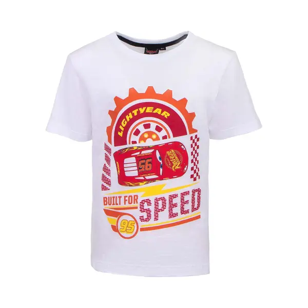 Disney Cars Shirt - Built For Speed - Wit - Maat 116 (6 Jaar) thumbnail