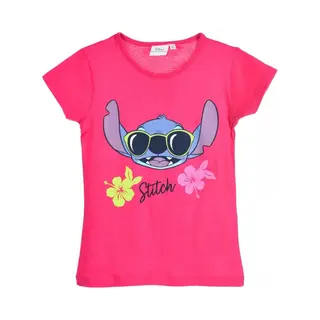 Disney - Lilo & Stitch - T-shirt - Kleur Fushia. Maat 110/116 Cm - 5/6 Jaar.