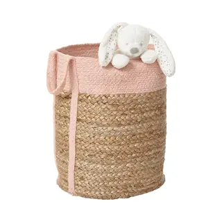 Vertbaudet Opbergmand - Jute - Tweekleurig - 32x28