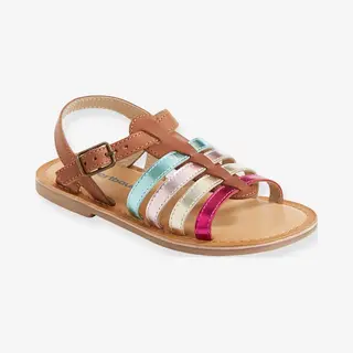 Vertbaudet Leren Sandalen Met Gespen Voor Meisjes Camel
