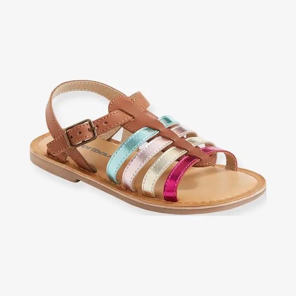 Vertbaudet Leren Sandalen Met Gespen Voor Meisjes Camel thumbnail