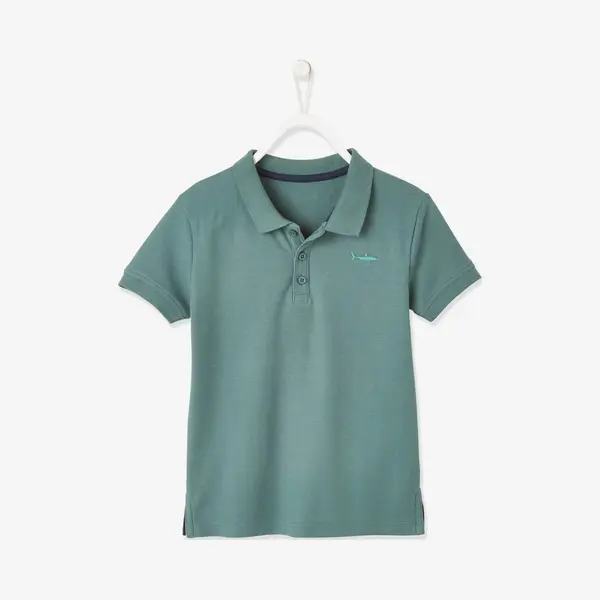 Vertbaudet Jungen Poloshirt, Kurze Ärmel Graugrün 158/164 thumbnail