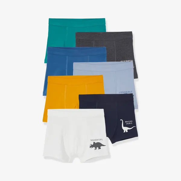 Vertbaudet 7er-Pack Jungen Boxershorts, Dinosaurier Pack Wollweiß 92/98 thumbnail