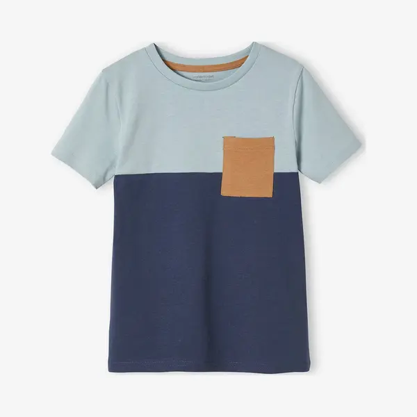 Vertbaudet Colorblock Jongensshirt Met Korte Mouwen Leisteen thumbnail