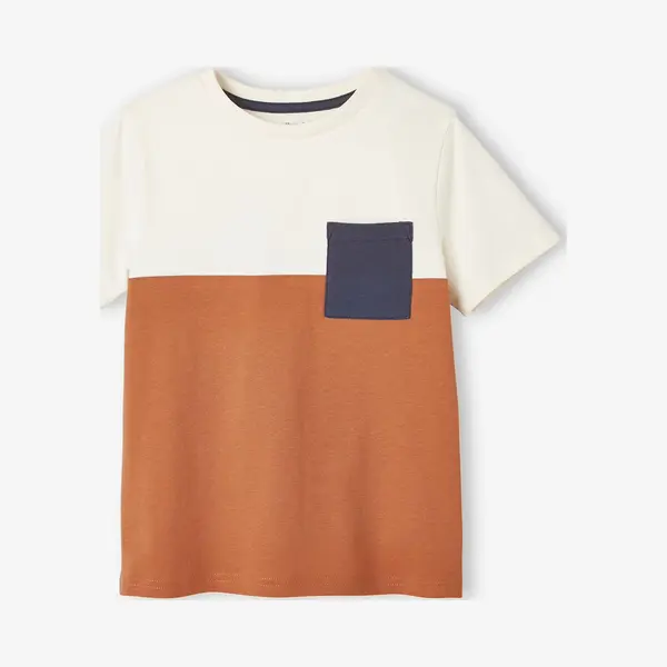 Vertbaudet Jungen T-Shirt, Colorblock Orange 158/164 thumbnail