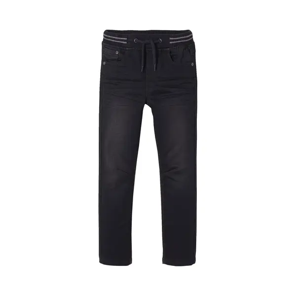 Vertbaudet Jungen Sweathose, Denim-Optik Schwarz 134 thumbnail