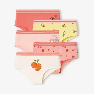 Vertbaudet 5er-Pack Mädchen Shortys Pfirsich 92/98