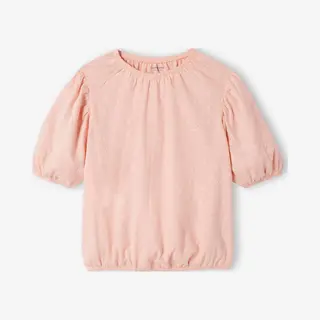 Vertbaudet Meisjesblouse Van Pointelle Breisel Lichtroze