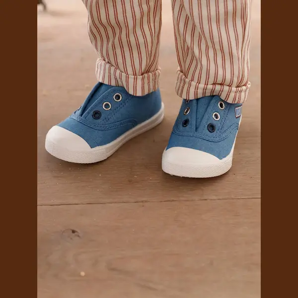 Vertbaudet Elastische Stoffen Babysneakers Jeansblauw thumbnail