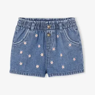 Vertbaudet Baby Denim Short Met Madeliefborduursel Stone