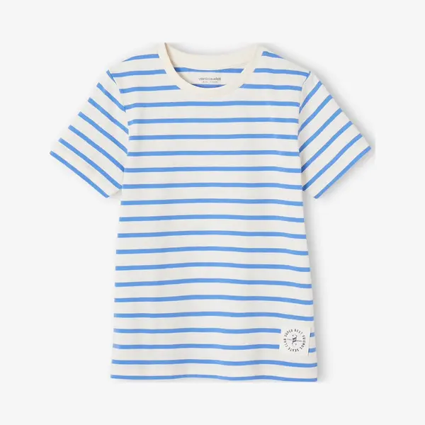 Vertbaudet Marinière Jongensshirt Korte Mouwen Azuurblauw thumbnail