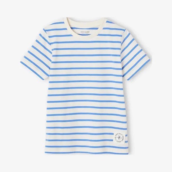 Vertbaudet Marinière Jongensshirt Korte Mouwen Azuurblauw thumbnail