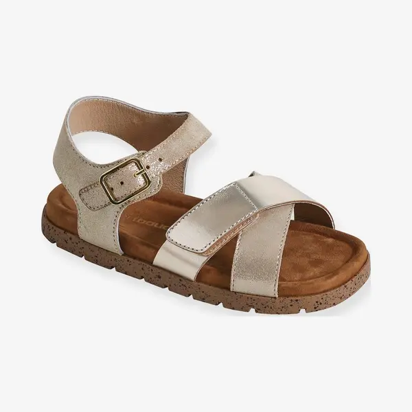 Vertbaudet Leren Open Kindersandalen Goud thumbnail