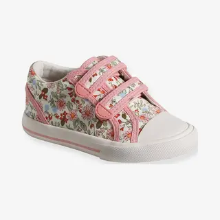 Vertbaudet Sneakers Met Klittenband Kleutercollectie Roze, Bedrukt