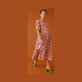 Lange Zwangerschapsjurk Bohemian-spirit Envie De Fraise Ecru