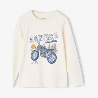Vertbaudet Jongens-T-shirt Met Ludiek Patroon Ecru
