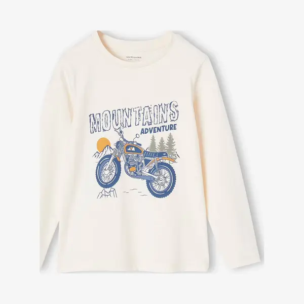Vertbaudet Jongens-T-shirt Met Ludiek Patroon Ecru thumbnail
