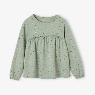 Vertbaudet Langarmshirt Mädchen Blusenshirt Mit Print Ballonärmel