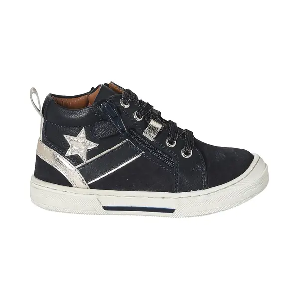 Vertbaudet Hoge Sneakers Met Veters En Rits Marineblauw thumbnail