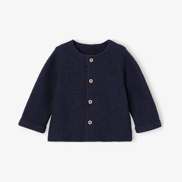 Vertbaudet Baby Strickjacke Aus Baumwolle Basic Marine 68 thumbnail