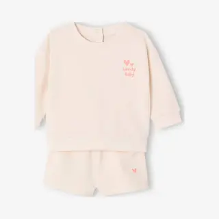 Vertbaudet Sweat- En Shortset Voor Baby's Ecru