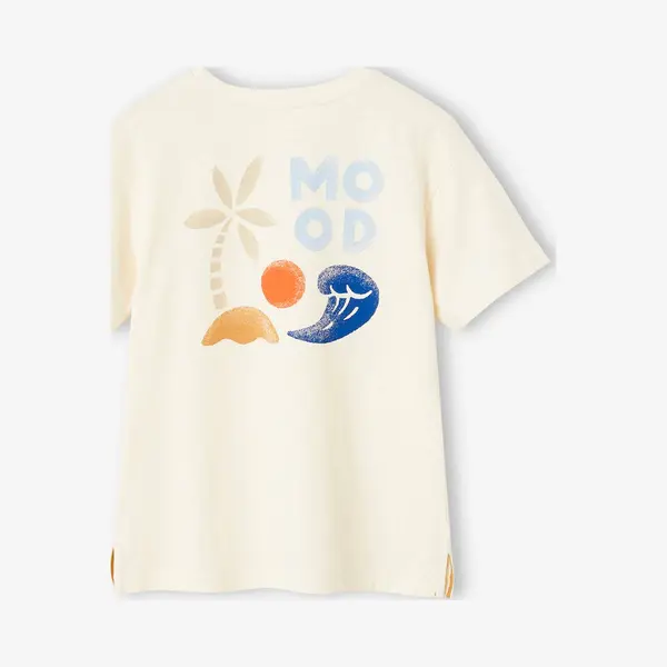 Vertbaudet Jongensshirt Met Maxi Motief Op De Achterkant Ecru thumbnail