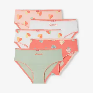 Vertbaudet Set Van 5 Meisjesonderbroeken Met Print Turquoiseblauw