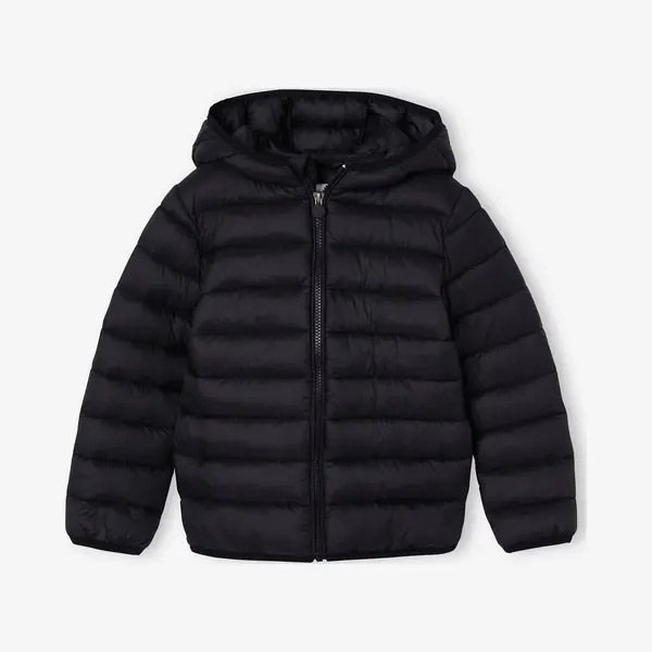 Vertbaudet Jungen Light-Steppjacke Mit Kapuze Und Recycling-Polyester Schwarz 134 thumbnail