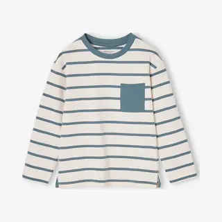 Vertbaudet Aanpasbaar Jongensshirt Met Strepen Blauwgroen