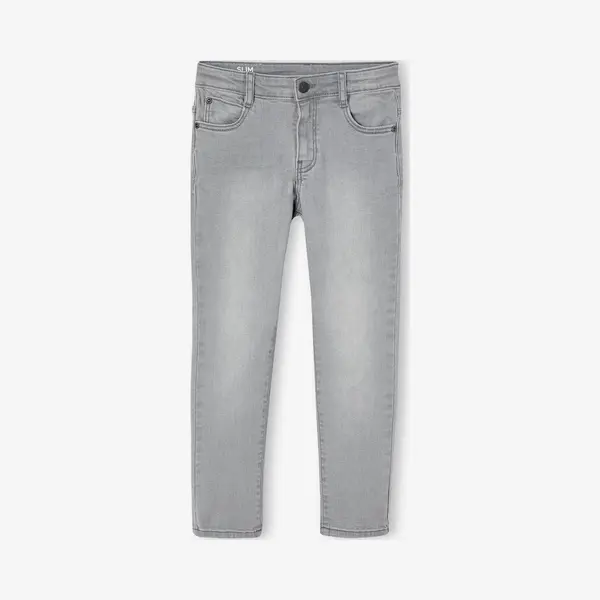 Vertbaudet Slim Fit Jongensjeans Morphologik "waterless" Heupomtrek Large Denimgrijs thumbnail