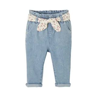 Vertbaudet Regular-fit-Jeans Mädchen Baby Jeans Mit Stoffgürtel