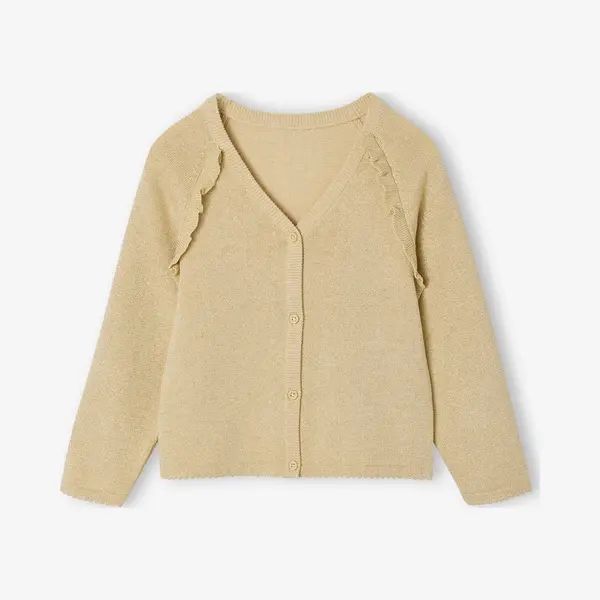 Vertbaudet Meisjesvest Met Ruches Goudbeige thumbnail