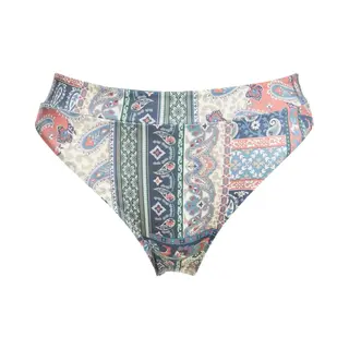 Quiksilver Classic Hi Waist Band Aop Bikinibroekje Blauw M Vrouw