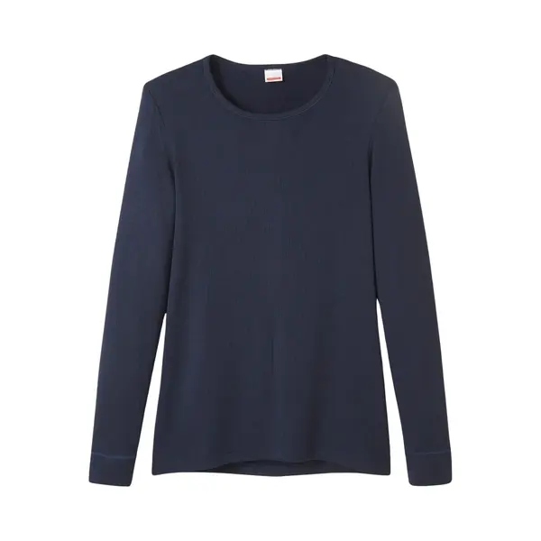 Damart - T-shirt Thermolactyl Met Ronde Hals En Geribde Fleece - Heren - Blauw - (102-109) L thumbnail