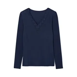 Damart - T-shirt Van Kant Met Lange Mouwen Thermolactyl Sensitive - Dames - Blauw - 42-44 (M)