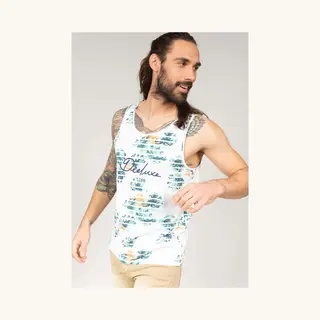 Deeluxe, Herren, Sportshirt, Tanktop Zonito (M), Weiss, Grün, M