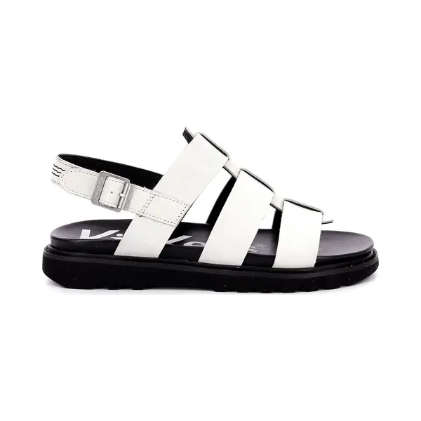 Kickers Neosinead Platte Sandalen Voor Dames, Wit. thumbnail