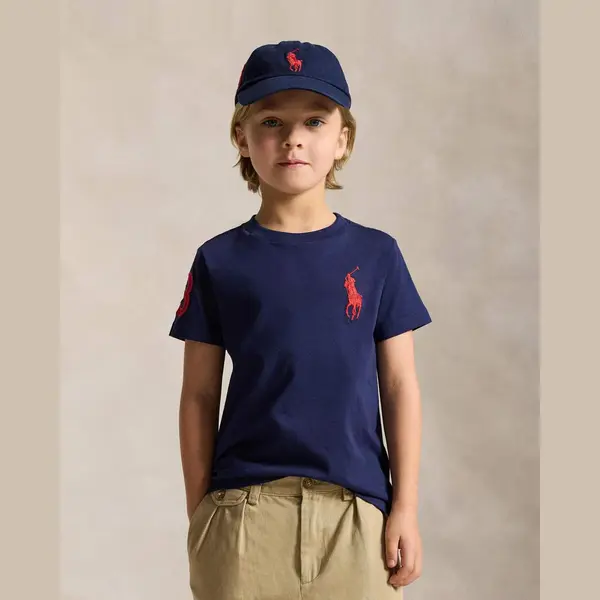 Ralph Lauren Boys Jersey Logo T-Shirt In Navy thumbnail