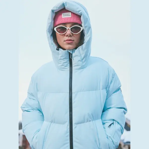 Roxy Alofted Puffy Damen Kapuzenjacke Hellblau - Xl thumbnail