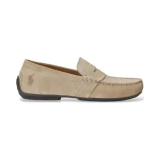 Polo Ralph Laurenvoor Mannen. 803893741004 Reynold Beige Suède Loafers (40), Leer, Plat, Geen, Casual, Klassiek