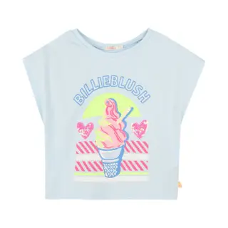 Billieblushvoor Meisjes. U20954 T-shirt Met Blauwe Ijsjesprint (4años= 102cm), Casual, Katoen, Korte Mouwen, Kinderkleding