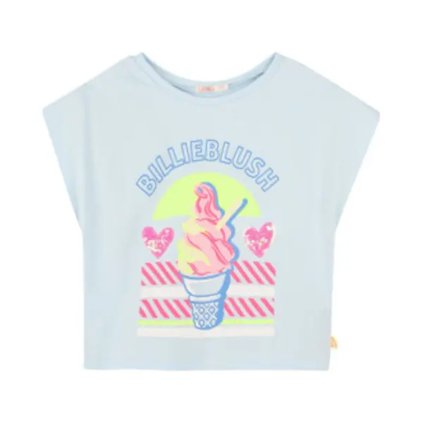 Billieblushvoor Meisjes. U20954 T-shirt Met Blauwe Ijsjesprint (4años= 102cm), Casual, Katoen, Korte Mouwen, Kinderkleding thumbnail