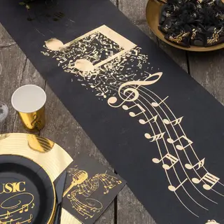 Santex Tischband Tischläufer Musik Mit Goldenen Noten 1 Stück