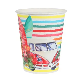 Santex Hawaii Thema Feest Wegwerp Bekertjes - 10x - 270 Ml - Karton - Tropisch Themafeest