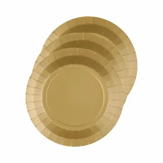 Santex Bordjes Karton - 10x - Rond - Goud - 22 Cm - Feestbordjes