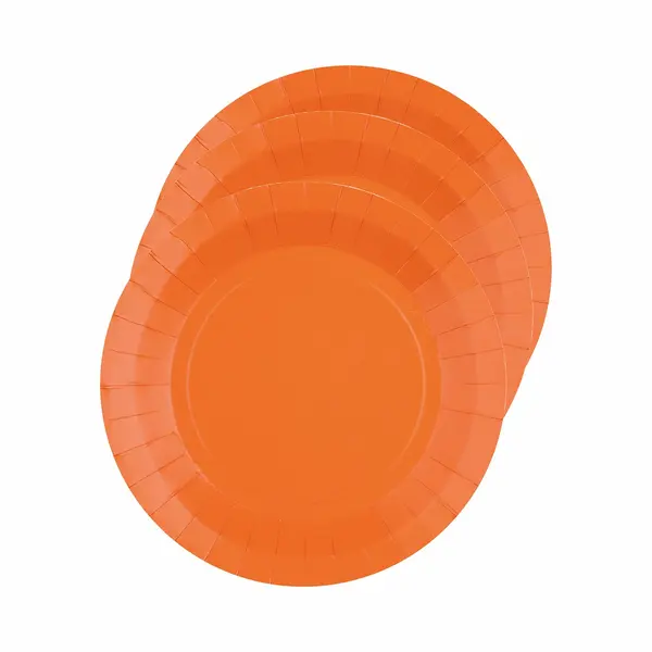 Santex Bordjes Karton - 10x - Rond - Oranje - 22 Cm - Feestbordjes thumbnail