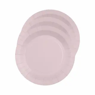 Santex Bordjes Karton - 10x - Rond - Lichtroze - 22 Cm - Feestbordjes