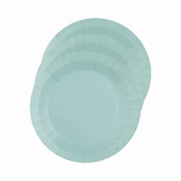 Santex Bordjes Karton - 10x - Rond - Lichtblauw - 22 Cm - Feestbordjes thumbnail