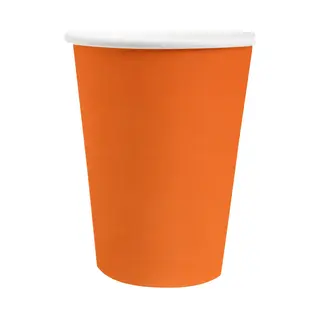 Santex Feest/verjaardag Bekertjes - 10x Stuks - Karton - Oranje - 270 Ml